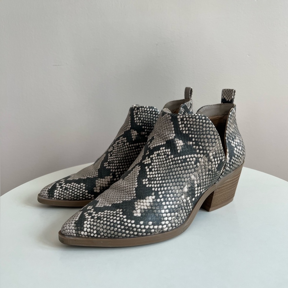 Universal Thread Gray Snakeskin Ankle Booties - image 1